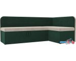 Угловой диван Mebelico Форест 107075 (левый, бежевый/зеленый)