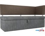 Угловой диван Mebelico Стоун 107287 (левый, рогожка, серый/коричневый)
