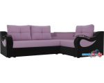 Угловой диван Mebelico Митчелл 107560 (правый, сиреневый/черный)