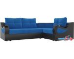 Угловой диван Mebelico Митчелл 107544 (правый, голубой/черный)