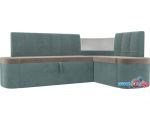Угловой диван Mebelico Тефида 107509 (правый, коричневый/бирюзовый)