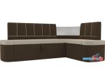 Угловой диван Mebelico Тефида 107518 (правый, бежевый/коричневый)