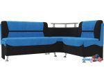 Угловой диван Mebelico Сидней 107371 (левый, голубой/черный)