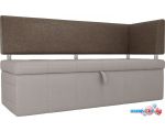 Угловой диван Mebelico Стоун 107282 (левый, рогожка, бежевый/коричневый)