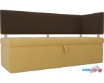 Угловой диван Mebelico Стоун 107275 (левый, микровельвет, желтый/коричневый)