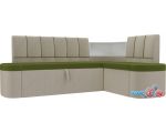 Угловой диван Mebelico Тефида 107520 (правый, зеленый/бежевый)