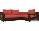 Угловой диван Mebelico Митчелл 107556 (левый, коралловый/коричневый)