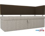 Угловой диван Mebelico Стоун 107292 (левый, микровельвет, корфу 02/коричневый)