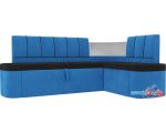 Угловой диван Mebelico Тефида 107515 (правый, черный/голубой)