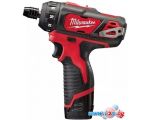 Дрель-шуруповерт Milwaukee M12 BD-202C 4933441900 (с 2-мя АКБ, кейс)