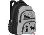 Школьный рюкзак Grizzly RG-262-2/4 (черный/серый)