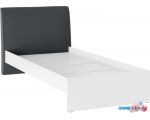 Кровать Bon Mebel Доминика основание ЛДСП 90x200 (белый/кожзам серый) цена