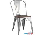 Стул Stool Group Tolix wood (серебристый матовый)