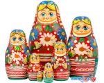 Развивающая игра Брестская Матрешка Девушка с ромашками и васильками в белорусском костюме (набор 7)