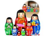 Развивающая игрушка Брестская Матрешка Матрешка в виде японской девушки в кимоно(набор 7 шт)