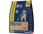 Сухой корм для собак Brit Premium Dog Puppy and Junior Medium курица 3 кг