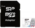 Карта памяти Silicon-Power Superior microSDXC SP064GBSTXDA2V20SP 64GB (с адаптером)