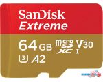 Карта памяти SanDisk Extreme microSDXC SDSQXAH-064G-GN6MN 64GB