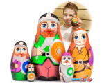 Развивающая игрушка Брестская Фабрика Сувениров Матрешка Викинги, деревянная кукла (набор 5 шт)