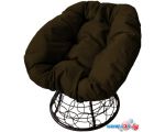 Кресло M-Group Пончик 12320405 (черный ротанг/коричневая подушка)