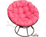 Кресло M-Group Папасан пружинка 12040208 (коричневый/розовая подушка)