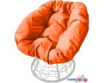 Кресло M-Group Пончик 12320107 (белый ротанг/оранжевый подушка)