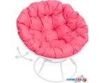 Кресло M-Group Папасан пружинка 12040108 (белый/розовая подушка)