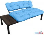 Садовый диван M-Group Дачный со столиком 12160603 (голубая подушка)