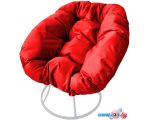 Кресло M-Group Пончик 12310106 без ротанга (белый/красная подушка)