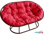 Садовый диван M-Group Мамасан 12100206 (коричневый/красная подушка)
