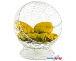 Кресло M-Group Апельсин 11520111 (белый ротанг/желтая подушка)