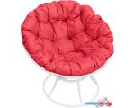 Кресло M-Group Папасан 12010106 (белый/красная подушка)