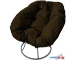 Кресло M-Group Пончик 12310305 без ротанга (серый/коричневая подушка)