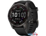 Умные часы Garmin Fenix 7S Sapphire Solar 42 мм (серый карбон/черный)