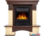 Портал Firelight Forte Classic U (угловой, камень бежевый/шпон темный дуб)