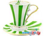 Чашка с блюдцем Добрушский фарфоровый завод Юбилейная 9С2423Ф34 (полоски зеленые)