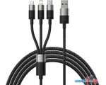 Кабель Baseus StarSpeed 1-for-3 Fast Charging Data Cable (1 м, черный)