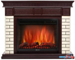 Портал Firelight Bricks 25 (камень бежевый/шпон темный дуб)