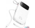 Внешний аккумулятор Baseus Qpow2 Dual-Cable Digital Display Fast Charge Power Bank 22.5W 10000mAh (белый)