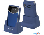 Телефон Maxvi E11ds (синий/серебристый)