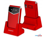 Телефон Maxvi E11ds (красный/серебристый)