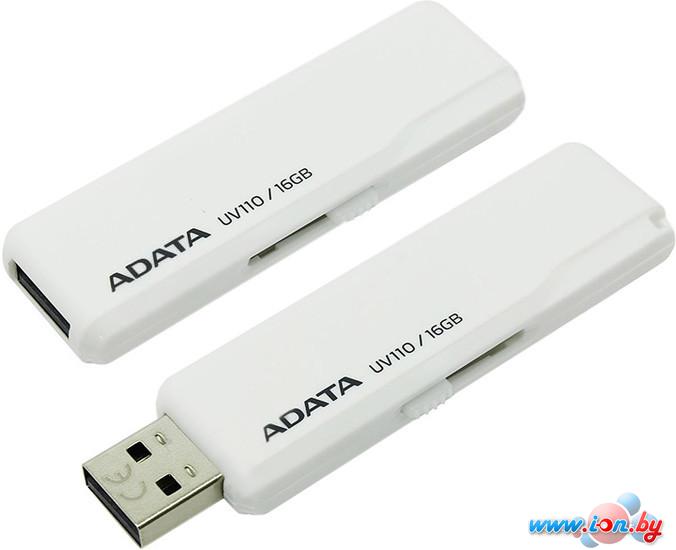 USB Flash A-Data DashDrive UV110 White 16GB (AUV110-16G-RWH) в Могилёве