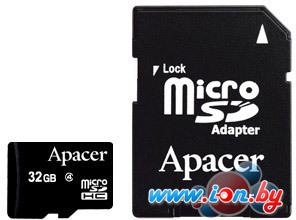 Карта памяти Apacer microSDHC (Class 4) 32GB + адаптер (AP32GMCSH4-R) в Могилёве