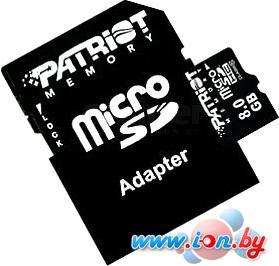 Карта памяти Patriot microSDHC (Class 10) 8 Гб + адаптер (PSF8GMCSDHC10) в Могилёве