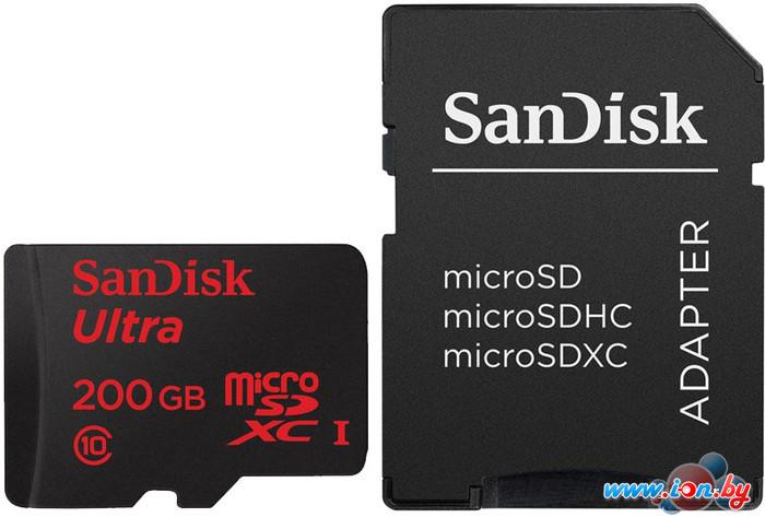 Карта памяти SanDisk Ultra microSDXC UHS-I + адаптер 200GB (SDSDQUAN-200G-G4A) в Могилёве
