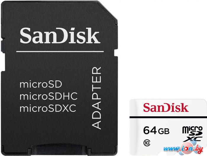 Карта памяти SanDisk microSDXC Class 10 + адаптер 64GB [SDSDQQ-064G-G46A] в Могилёве
