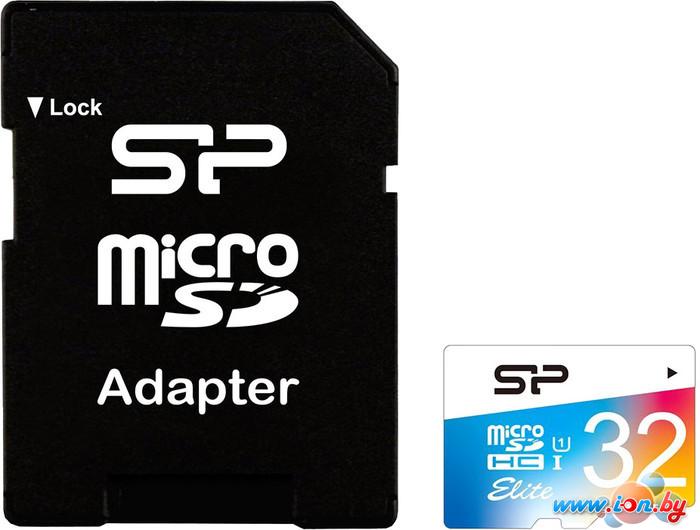 Карта памяти Silicon-Power Elite microSDHC UHS-I 32GB + адаптер [SP032GBSTHBU1V20SP] в Могилёве