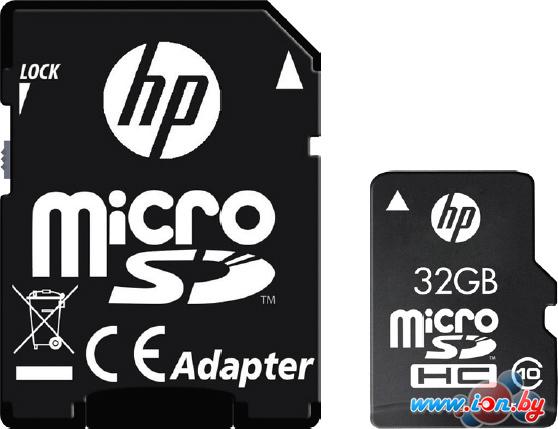 Карта памяти HP microSDHC (Class 10) 32GB + SD адаптер (SDU32GBHC10HP-EF) в Могилёве