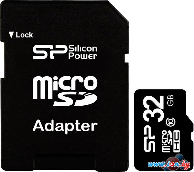 Карта памяти Silicon-Power microSDHC (Class 10) 32GB + адаптер (SP032GBSTH010V10-SP) в Могилёве
