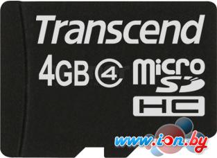 Карта памяти Transcend microSDHC (Class 4) 4GB + адаптер (TS4GUSDHC4) в Гродно